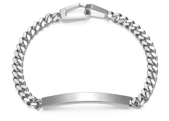 Bracelet Curb Plaque ID – Ethos Argent 925