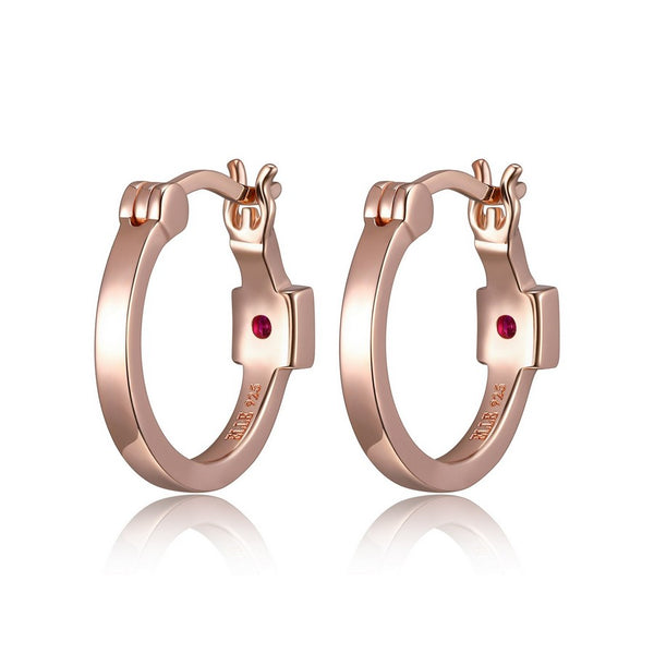 Boucles ELLE argent 925 créoles or rose
