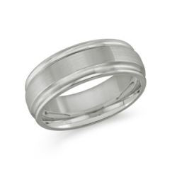 Bague Tungstène Centre Brossé Bords Polis – Alliance Homme Malo