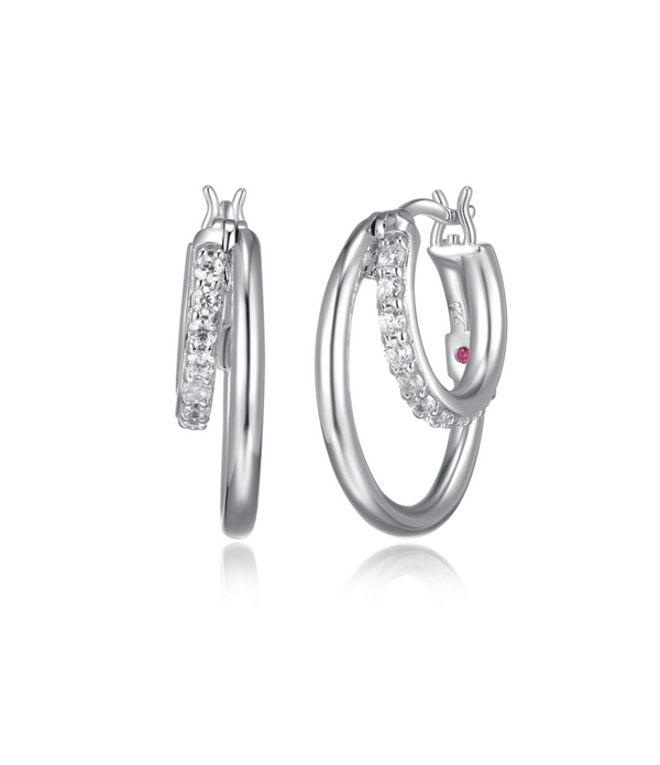 Créoles Double Rang C.Z. – Elle Argent 925