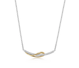 Collier Pendentif Poire Bicolore Zircon – Elle Argent 925