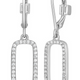 Boucles d'Oreilles Pendantes Halo Rectangulaire Zircon – Elle Argent 925