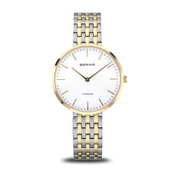Bering Titanium 34mm Bracelet Blanc