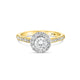 Bague Halo Or Blanc 14K Diamant 1,01ct