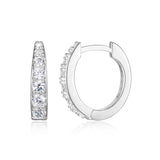 Oval Zircon Huggie Hoop Earrings – Reign Sterling Silver