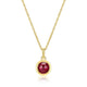 Collier Rubis Synthétique 6mm – Reign Argent Plaqué Or