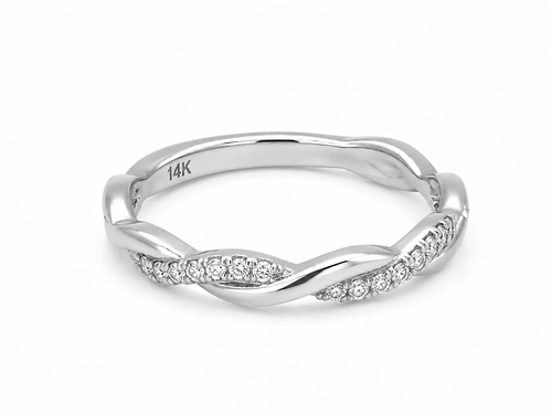 Bague Or 14K Diamants Pavés 0,17ct