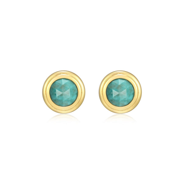 Boucles d'Oreilles Clous Étoile du Nord Turquoise – Reign Argent Plaqué Or