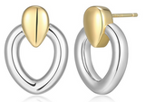Boucles d'Oreilles Puces Céleste Bicolore – Elle Argent 925