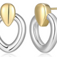 Boucles d'Oreilles Puces Céleste Bicolore – Elle Argent 925