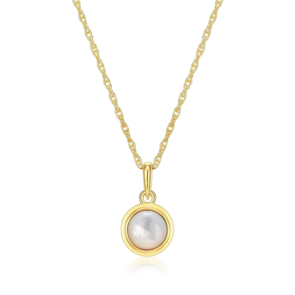 Collier Pendentif Nacre Blanche – Reign Argent 925