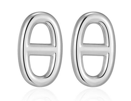 Boucles d'Oreilles Clous Maillons Marins – Reign Argent 925