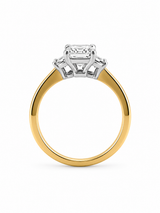 Bague Solitaire Or Blanc 14K Diamant Lab Émeraude 1,56ct