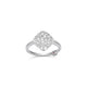 Bague Coussin Carré Pavé Zircon – Elle Argent 925