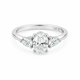 Bague Solitaire Or Blanc 18K Diamant Lab Ovale 1,00ct
