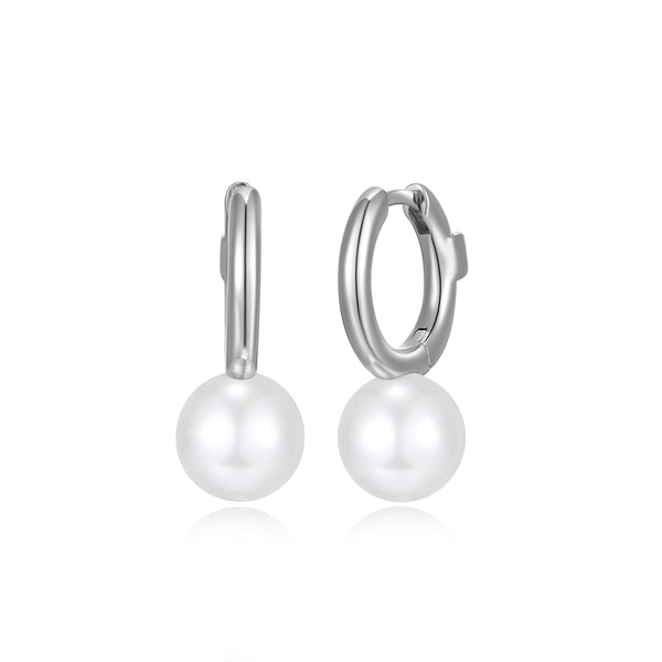 Boucles d'Oreilles Huggies Perle – Elle Argent 925