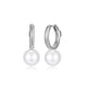 Pearl Huggie Hoop Earrings – Sterling Silver