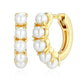 Boucles d'Oreilles Huggies Perles Plaqué Or – Reign Argent 925