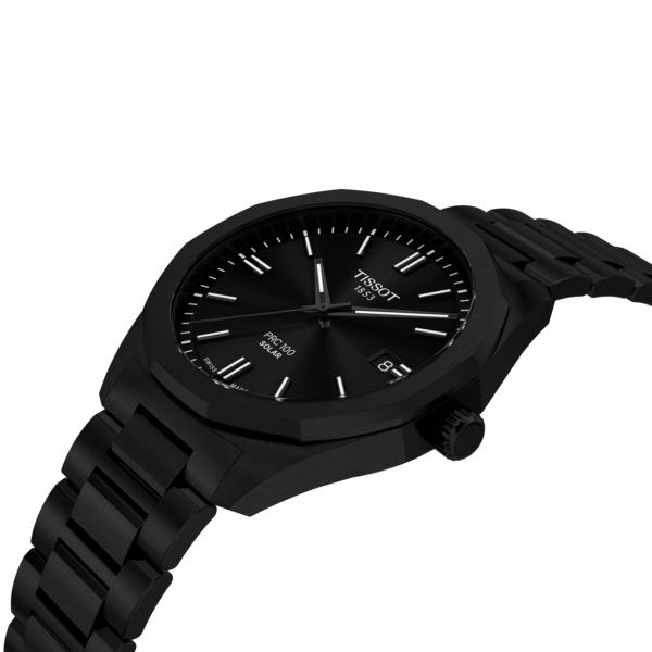 Tissot PRC 100 Solar Steel Black Dial Men's Watch – T151.422.33.051.00
