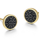 Boucles d'Oreilles Clous Saphir Noir Bicolore – Ethos Argent 925