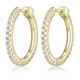 Boucles d'Oreilles Créoles Zircon 20mm Plaqué Or – Elle Argent 925