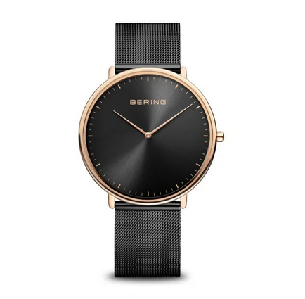 Bering Ultra Slim 39mm Noir Or Rose