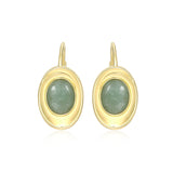 Boucles d'Oreilles Pendantes Jade Vert – Elle Argent Plaqué Or