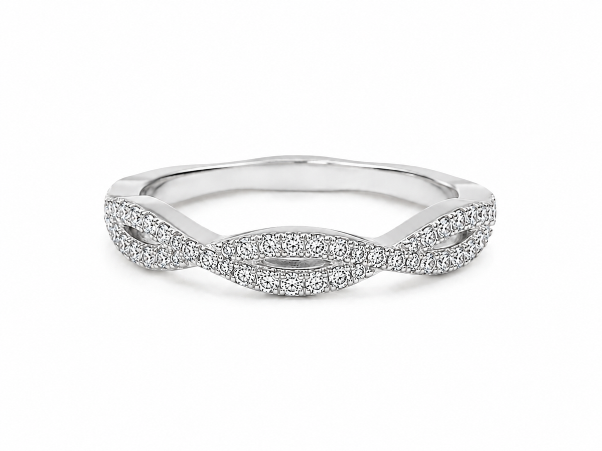 Bague Or Blanc 14K Diamants 0,34ct