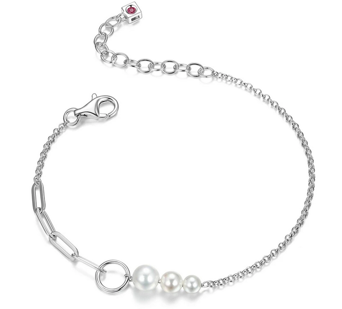 Bracelet ELLE argent 925 anneaux et perles