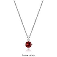 Collier Pendentif Grenat et Diamants Labo – Elle Argent 925