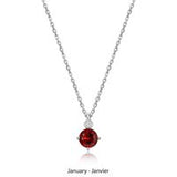 Collier Pendentif Grenat et Diamants Labo – Elle Argent 925
