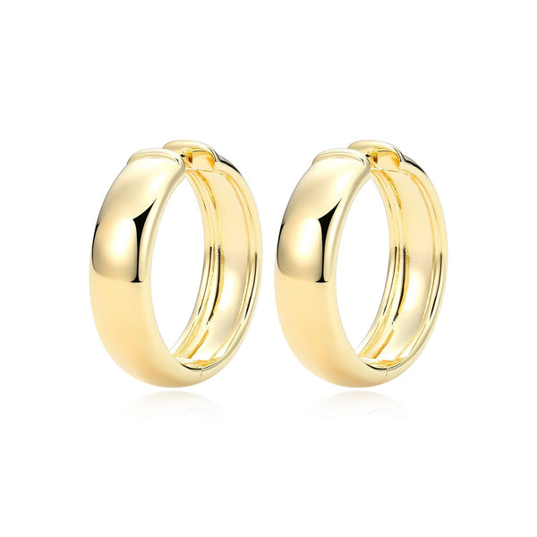 Boucles d'Oreilles Huggies Larges 25mm Plaqué Or – Reign Argent 925