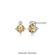 Boucles d'Oreilles Clous Citrine et Diamants Labo – Elle Argent 925