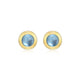 Boucles d'Oreilles Clous Étoile du Nord Zircon Bleu – Reign Argent Plaqué Or