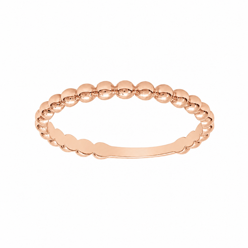 Bague Jonc Or Rose 10K Billes