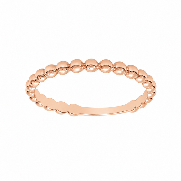 Bague Jonc Or Rose 10K Billes