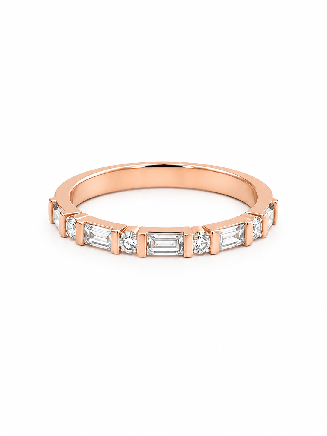Bague Semi-Éternité Or 14K Diamants 0,37ct