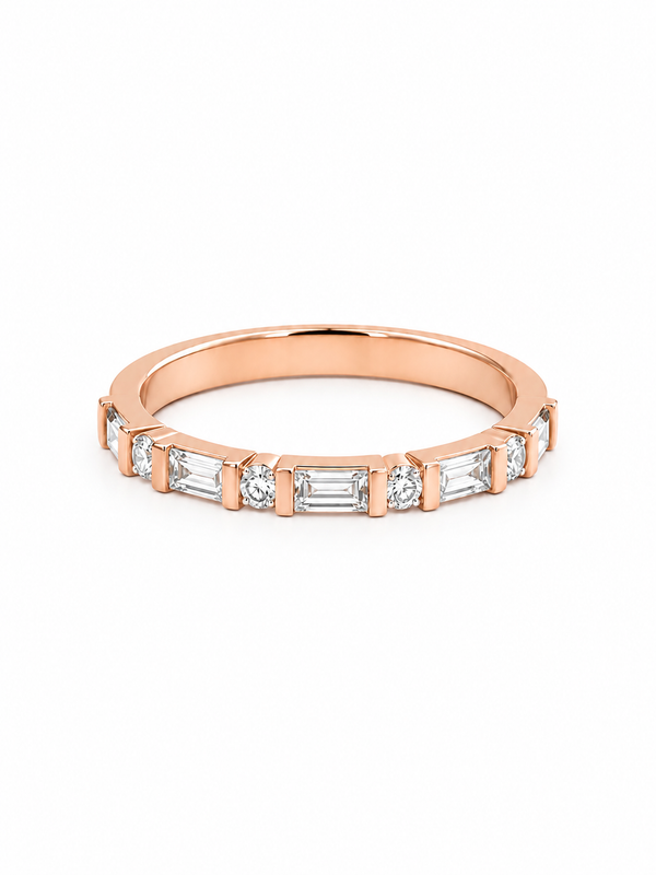 Bague Semi-Éternité Or 14K Diamants 0,37ct