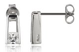 Boucles d'Oreilles Puces Princesse Zircone – Elle Argent 925
