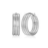 Boucles d'Oreilles Créoles Lisses 20mm – Elle Argent 925