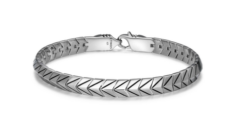 Bracelet Maillons Chevron Finition Noire – Ethos Argent 925
