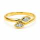 Bague Or 14K Deux Marquises Diamants 0,40ct