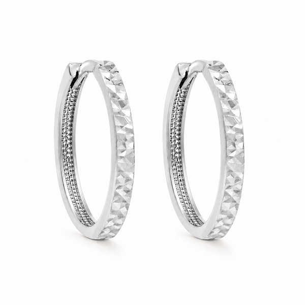 Boucles d'Oreilles Huggies Coupe Diamant Or 10K