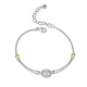 Bracelet Grain de Café Zircon Deux Tons – Elle Argent 925