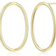 Boucles d'Oreilles Clous Ovale Ouvert Plaqué Or – Reign Argent 925