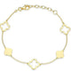 Bracelet Stations Trèfles Plaqué Or – Reign Argent 925