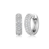 Boucles d'Oreilles Huggies Pavé Zircon 15mm – Reign Argent 925