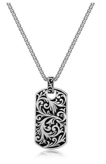 Collier Pendentif Plaque Militaire Intaglio – Ethos Argent 925