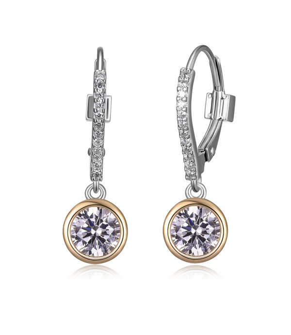 Pendantes Zircon Deux Tons – Elle Argent 925