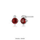 Boucles d'Oreilles Clous Grenat et Diamants Labo – Elle Argent 925